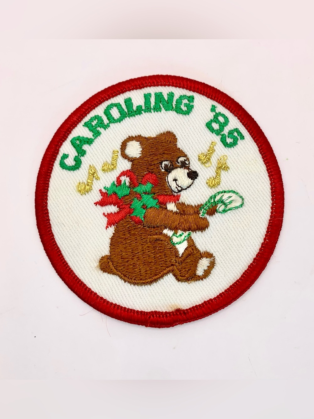 1985 Girl Scouts Caroling Activity Fun Patch - Vintage